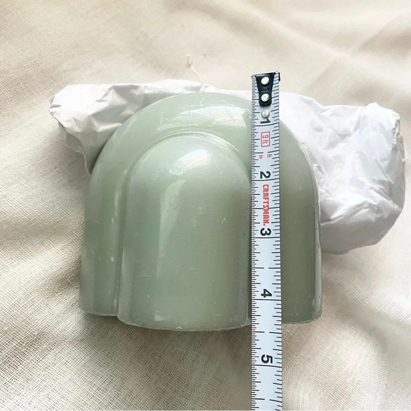 NEW FEM POLAND Pillar Candle Unique shape Sage green - Picture 8 of 11